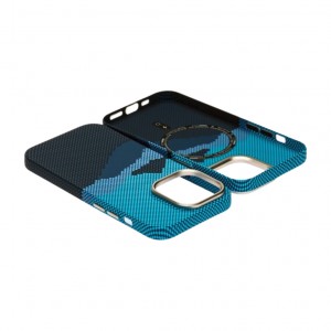 Husă iPhone 15 Pro LUXO PC Metal MagSafe Winter Blue