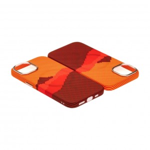 Husă iPhone 15 LUXO PC Metal MagSafe Sunrise Orange
