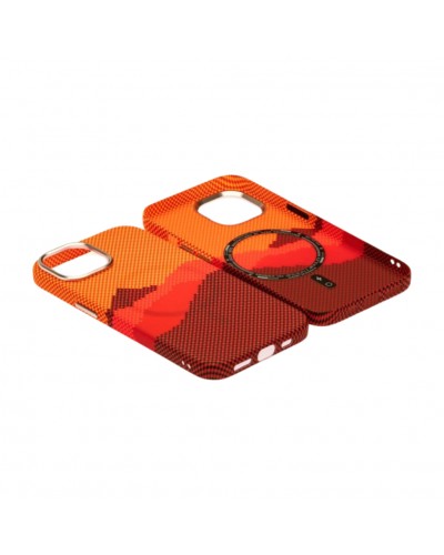 Husă iPhone 15 LUXO PC Metal MagSafe Sunrise Orange Husă iPhone 15 LUXO PC Metal MagSafe Sunrise Orange