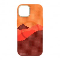 Husă iPhone 15 LUXO PC Metal MagSafe Sunrise Orange