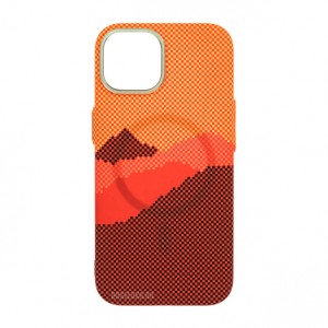Husă iPhone 15 LUXO PC Metal MagSafe Sunrise Orange