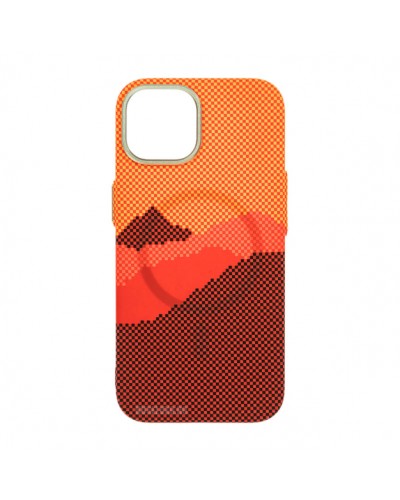 Husă iPhone 15 LUXO PC Metal MagSafe Sunrise Orange