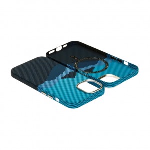 Husă iPhone 15 LUXO PC Metal MagSafe Winter Blue