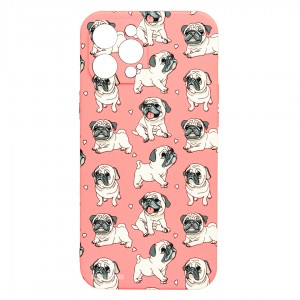 Husă iPhone 12 Pro MAX LUXO TPU Pink.Pug.Love