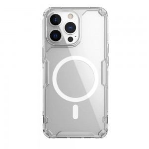Husă iPhone 13 Pro Nillkin Nature TPU Pro Magnetic Transparentă, ramă albă