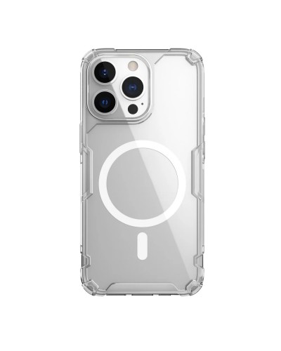 Husă iPhone 13 Pro Nillkin Nature TPU Pro Magnetic Transparentă, ramă albă