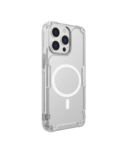 Husă iPhone 13 Pro Nillkin Nature TPU Pro Magnetic Transparentă, ramă albă