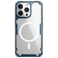 Husă iPhone 13 Pro Nillkin Nature TPU Pro Magnetic Transparentă, ramă albastră