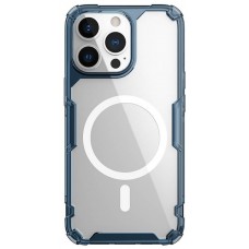 Husă iPhone 13 Pro Nillkin Nature TPU Pro Magnetic Transparentă, ramă albastră