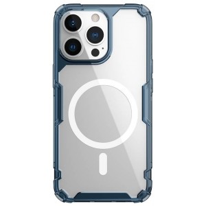 Husă iPhone 13 Pro Nillkin Nature TPU Pro Magnetic Transparentă, ramă albastră