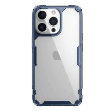 Husă iPhone 13 Pro Max Nillkin Nature TPU Pro Transparentă, ramă albastră