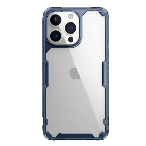 Husă iPhone 13 Pro Max Nillkin Nature TPU Pro Transparentă, ramă albastră