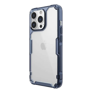 Husă iPhone 13 Pro Max Nillkin Nature TPU Pro Transparentă, ramă albastră