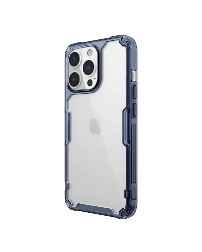 Husă iPhone 13 Pro Nillkin Nature TPU Pro Transparentă, ramă albastră