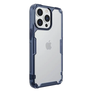 Husă iPhone 13 Pro Max Nillkin Nature TPU Pro Transparentă, ramă albastră