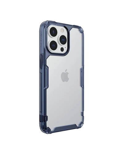 Husă iPhone 13 Pro Nillkin Nature TPU Pro Transparentă, ramă albastră Husă iPhone 13 Pro Nillkin Nature TPU Pro Transparentă, ramă albastră