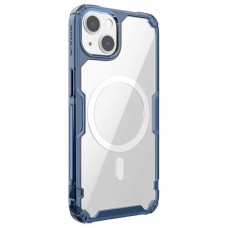 Husă iPhone 13 Nillkin Nature TPU Pro Magnetic Transparentă, ramă albastră