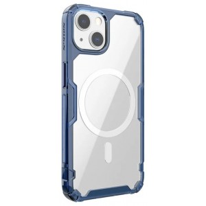 Husă iPhone 13 Nillkin Nature TPU Pro Magnetic Transparentă, ramă albastră