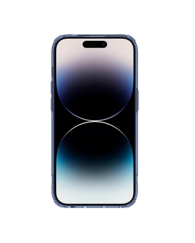 Husă iPhone 14 Pro Nillkin Nature TPU Pro Magnetic Transparentă, ramă albastră