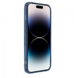 Husă iPhone 14 Pro Max Nillkin Nature TPU Pro Magnetic Transparentă, ramă albastră