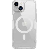 Husă iPhone 14 Nillkin Nature TPU Pro Magnetic Transparentă, ramă albă