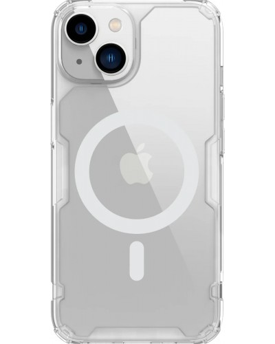 Husă iPhone 14 Nillkin Nature TPU Pro Magnetic Transparentă, ramă albă