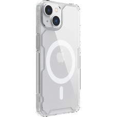 Husă iPhone 14 Nillkin Nature TPU Pro Magnetic Transparentă, ramă albă