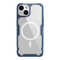 Husă iPhone 14 Nillkin Nature TPU Pro Magnetic Transparentă, ramă albastră