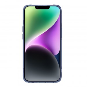 Husă iPhone 14 Nillkin Nature TPU Pro Magnetic Transparentă, ramă albastră