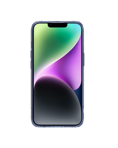 Husă iPhone 14 Nillkin Nature TPU Pro Magnetic Transparentă, ramă albastră