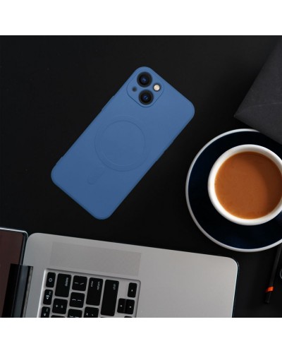 Husă iPhone 13 Pro Silicone Mag Cover Albastru