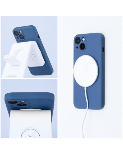 Husă iPhone 13 Silicone Mag Cover Albastru