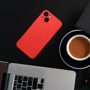 Husă iPhone 13 Silicone Mag Cover Rosu