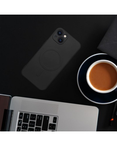 Husă iPhone 14 Plus Silicone Mag Cover Negru