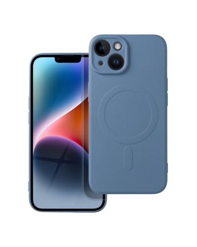 Husă iPhone 14 Silicone Mag Cover Albastru