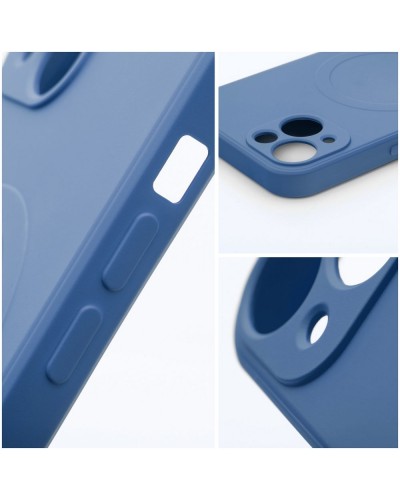 Husă iPhone 14 Silicone Mag Cover Albastru