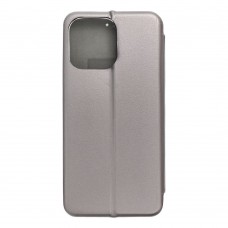Husă iPhone 16 Pro Max Elegance Book Piele Premium Tip Carte cu Slot Card - Gri