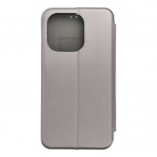 Husă iPhone 16 Pro Elegance Book Piele Premium Tip Carte cu Slot Card - Gri