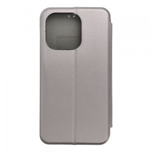 Husă iPhone 16 Pro Elegance Book Piele Premium Tip Carte cu Slot Card - Gri