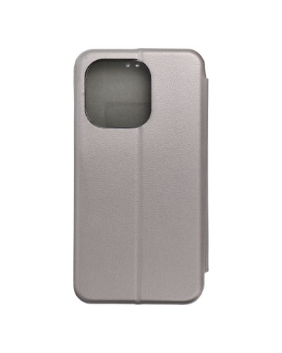 Husă iPhone 16 Pro Elegance Book Piele Premium Tip Carte cu Slot Card - Gri