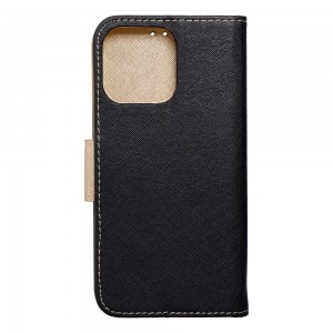 Husă iPhone 15 Pro Max Fancy Book Tip Carte cu Magnet și 2 Sloturi Card + Buzunar - Negru