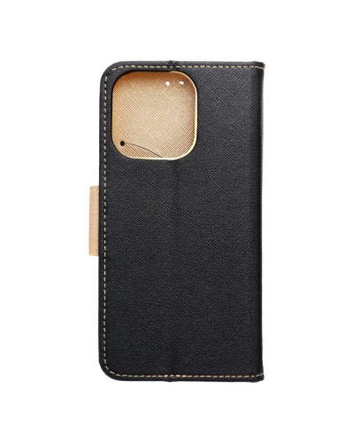 Husă iPhone 16 Pro Max Fancy Book Tip Carte cu Magnet și 2 Sloturi Card + Buzunar - Negru