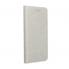 Husă iPhone 11 Pro Max Forcell Luna Book tip carte, ramă metalică, Argintiu