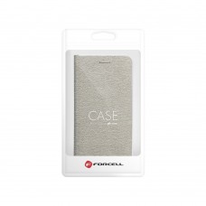 Husă iPhone 11 Pro Max Forcell Luna Book tip carte, ramă metalică, Argintiu