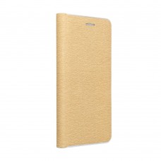 Husă iPhone 11 Pro Max Forcell Luna Book tip carte, ramă metalică, Auriu