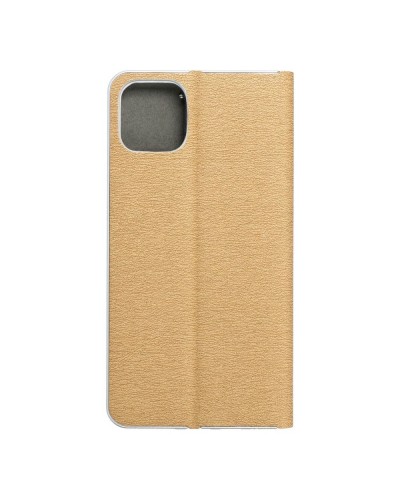 Husă iPhone 11 Pro Max Forcell Luna Book tip carte, ramă metalică, Auriu Husă iPhone 11 Pro Max Forcell Luna Book tip carte, ramă metalică, Auriu