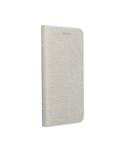 Husă iPhone 11 Pro Forcell Luna Book tip carte, ramă metalică, Argintiu