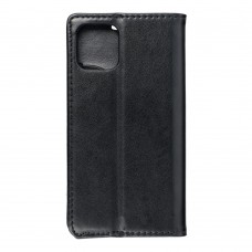 Husă iPhone 12 Mini Magnet Case tip carte, piele ecologică, Negru