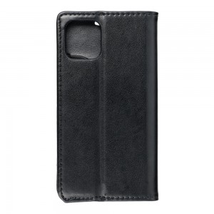 Husă iPhone 12 Mini Magnet Case tip carte, piele ecologică, Negru
