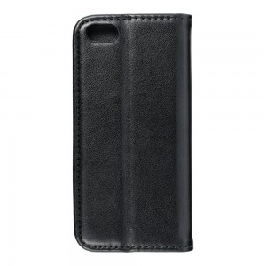 Husă iPhone 5 / 5s / SE Magnet Case tip carte, piele ecologică, Negru